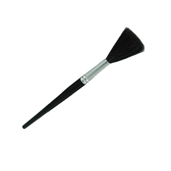 Round Black Goat Hair Flat Trim Fingerprint Brush, PK12